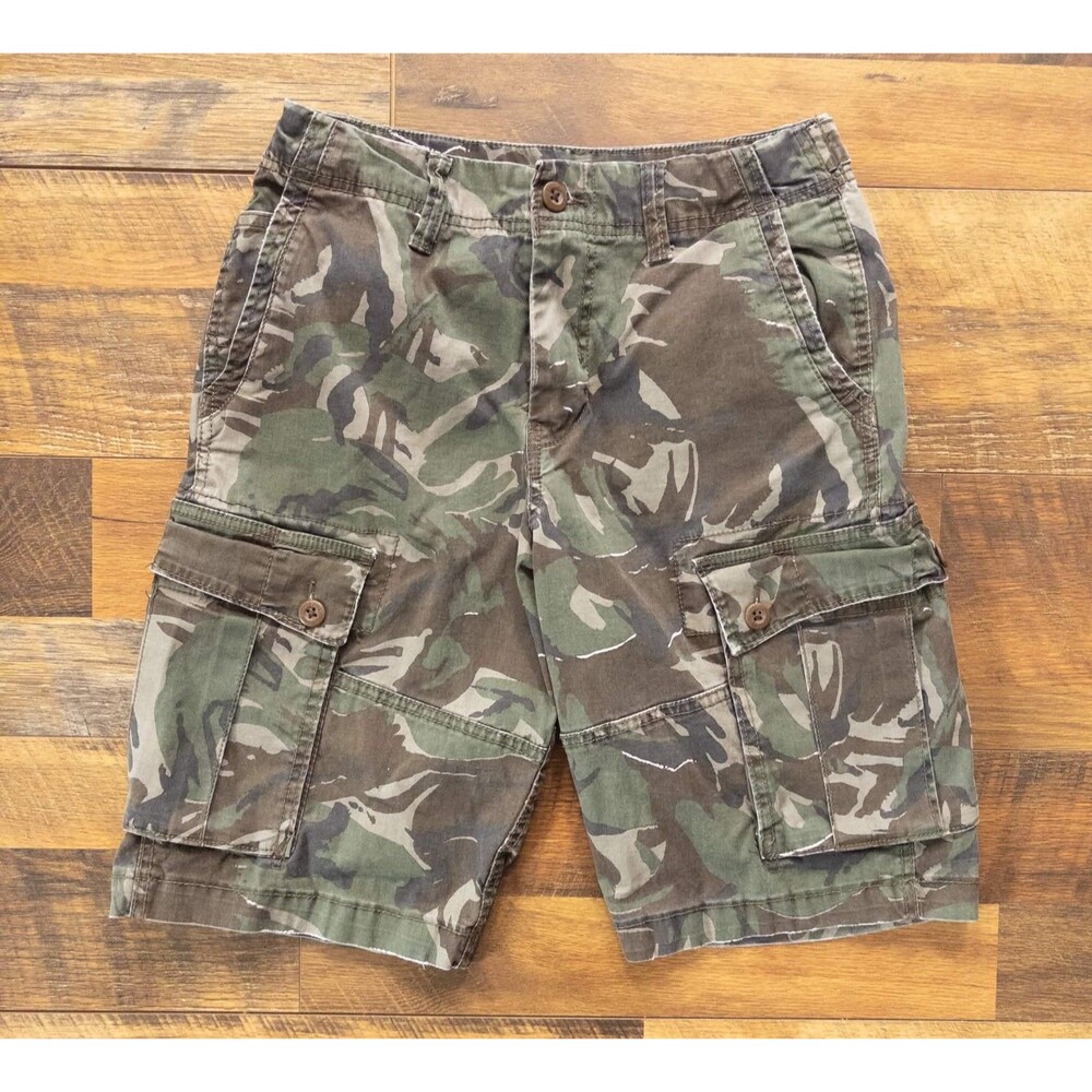 American Eagle Camo Cargo Shorts Mens Size 30 Woodland Military Baggy Skater